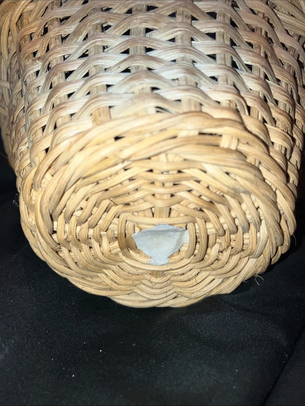 Small Handwoven Natural Wicker Basket with Twisted Handle